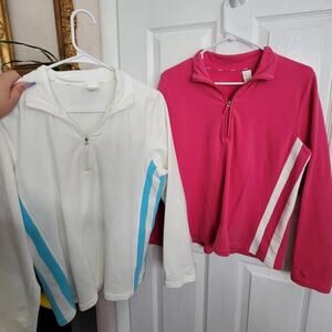 Bundle of 2 Liz Golf Jackets White/Blue and Pink/White Size Large